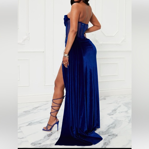 Dresses | Brand New Royal Blue Velvet Formal Dress | Poshmark